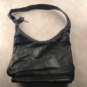 Rolfs butter soft black leather shoulder bag